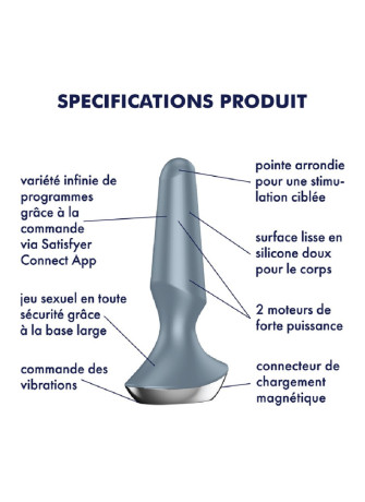 Plug anal vibrant connecté USB ilicious 2 Ice blue Satisfyer - CC597290